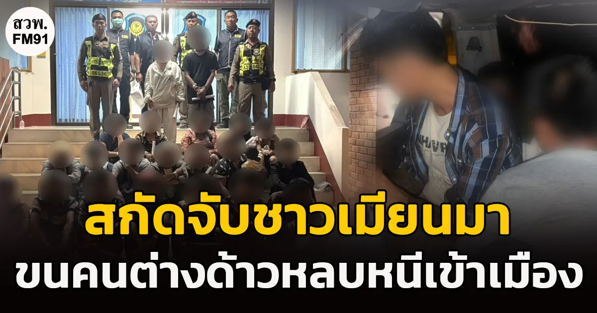 สกัดจับชาวเมียนมา รับจ้างขนคนต่างด้าวหลบหนีเข้าเมือง รับได้ค่าขนเที่ยวละ 3,000 บาท